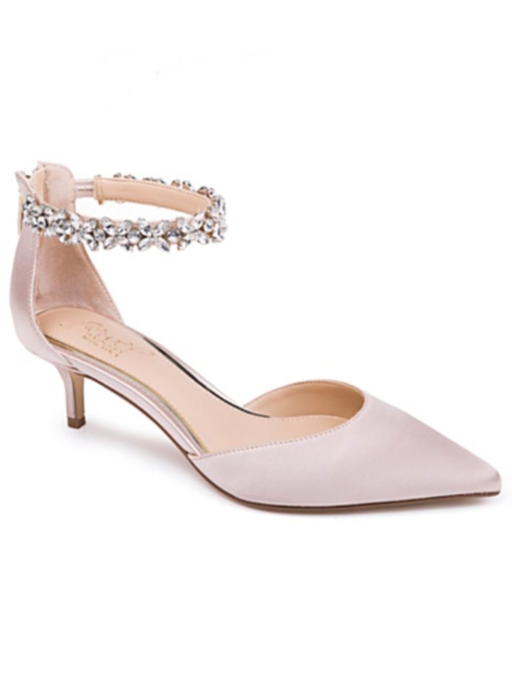Jewel Badgley Mischka - Women's Robles Kitten Heel Evening Pumps in Champagne